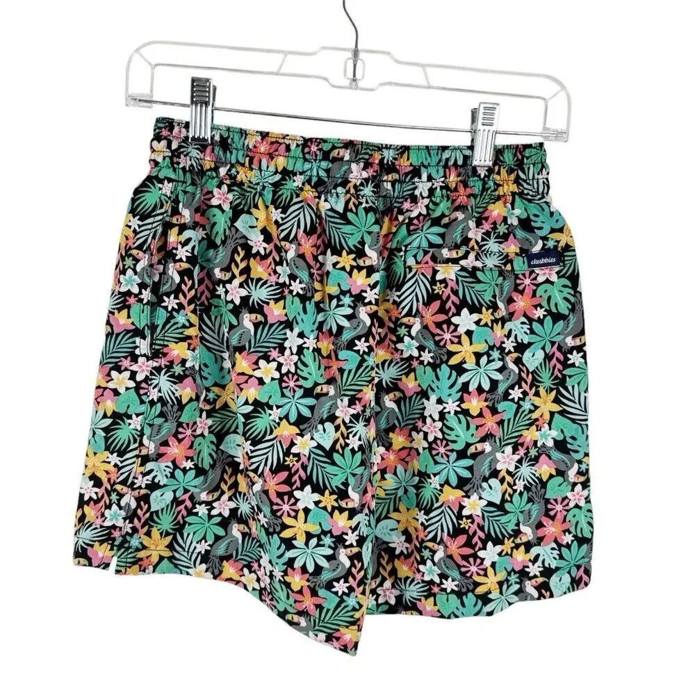 Chubbies' Men's S Classic Swim Trunk Basket Lined Multi Tropical Print 5.5